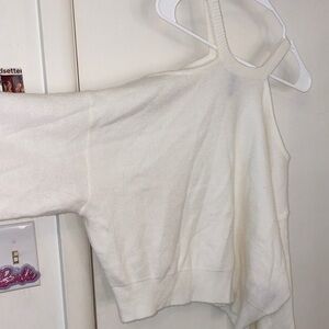 H&M White Cream Off-the-Shoulder Sweater